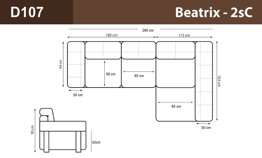 Beatrix - 2sC - Leather Sofa Lounge Set